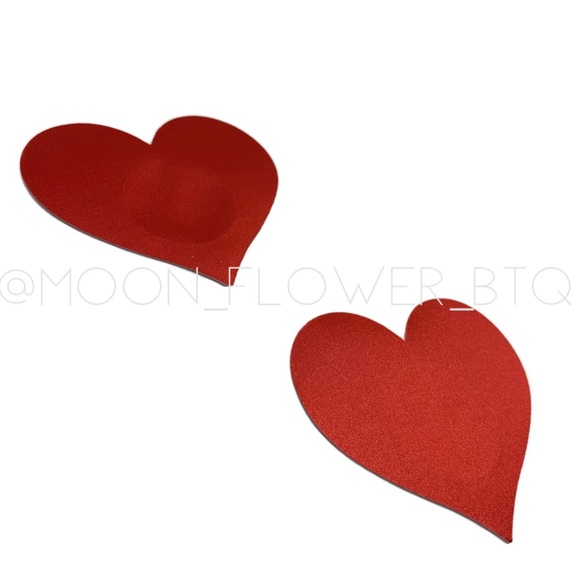 Red Heart Breast Petal Pasties Nipple Covers - Picture 5 of 10
